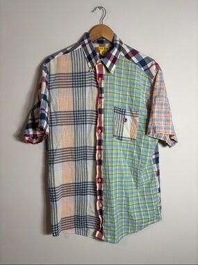 Duck Head Madras Cotton Button Down Shirt Large